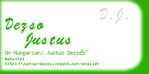 dezso justus business card